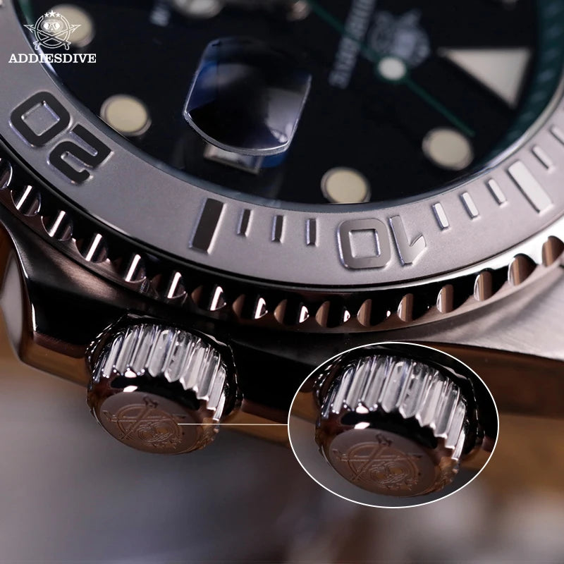 ADDIESDIVE Luxury Men's Diver Watch 200m Stainless Steel Bezel BGW9 Super Luminous Men's Analog Business Quartz Watches AD2040 - Sun Studio