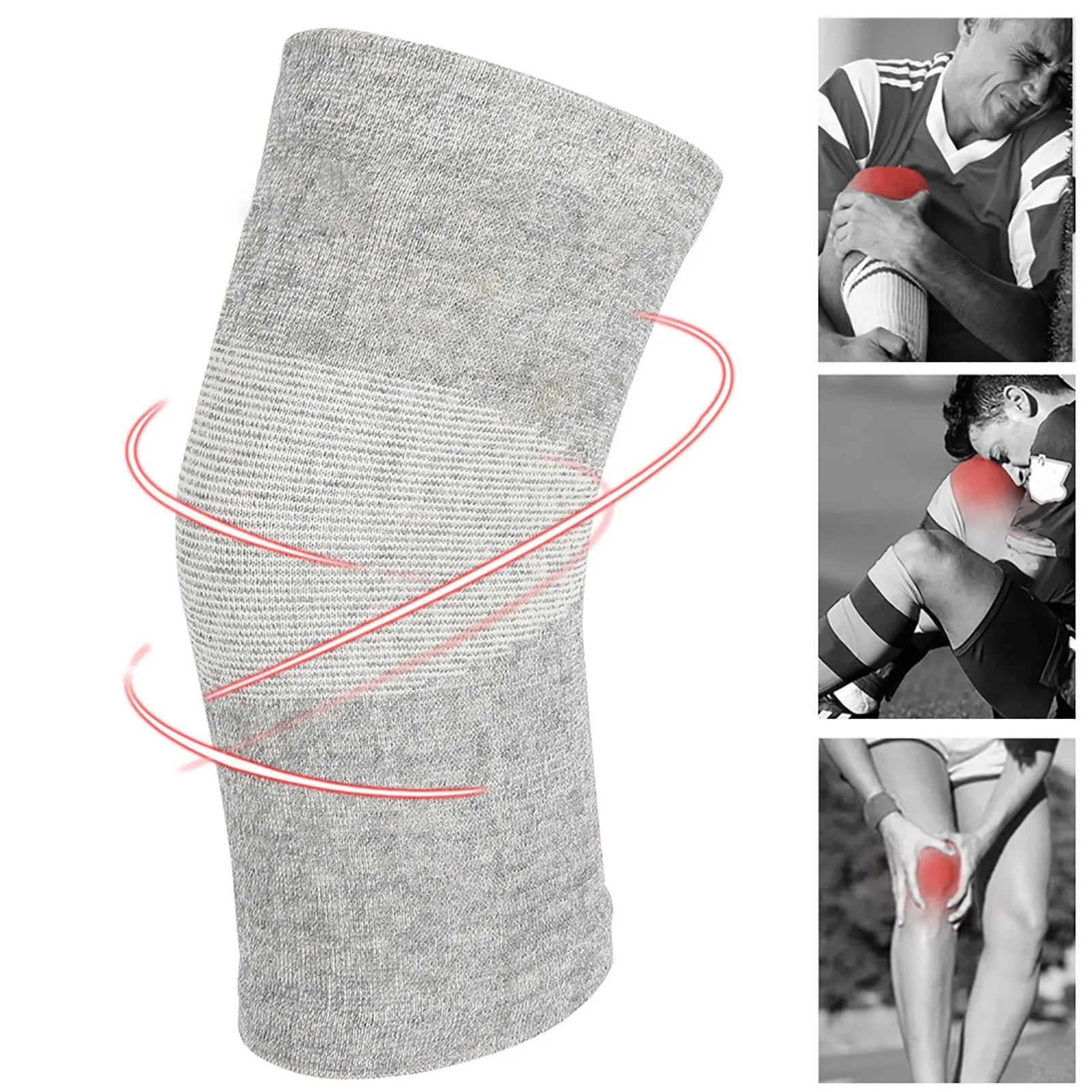 Sport Bamboo Charcoal Fiber Elastic Kneecap Comfortable Kneepad Protective Gear Free Size Kneecap - Sun Studio