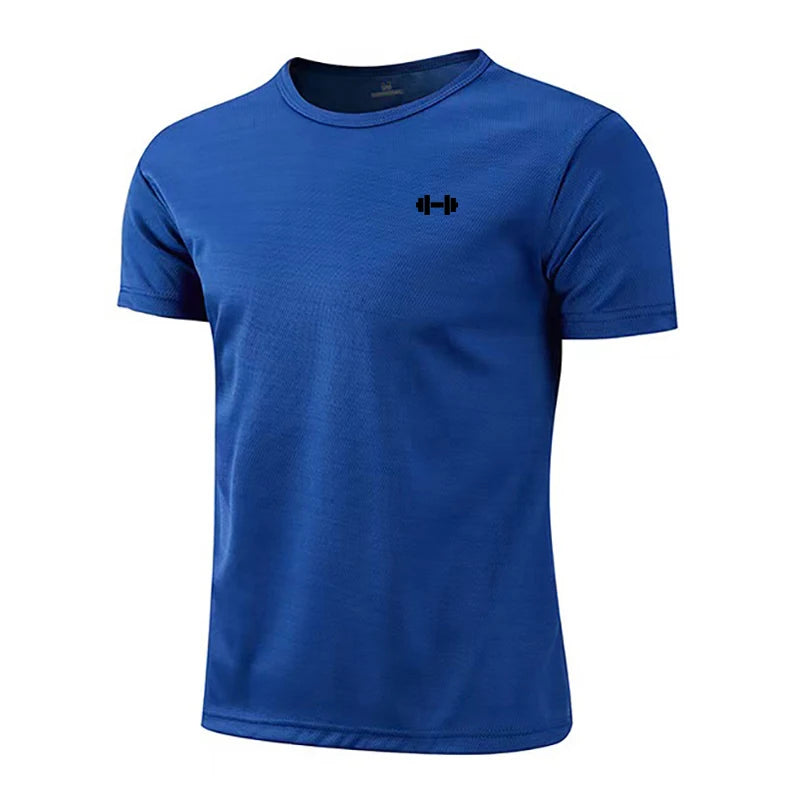 Gym Fitness Muscle Short Sleeve O-Neck Clothing Summer Mesh Breathable Quick Dry Cool T-shirt Mens Bodybuilding Running Shirts - Sun Studio