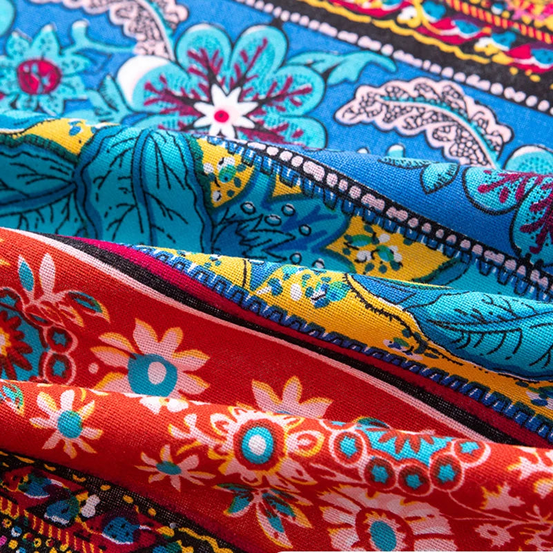 Bohemian Stoff Ethnisch Vintage Retro Boho Bedruckte Baumwolle Leinen Wohnkultur Polstertextil