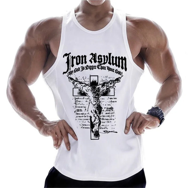 Fitness Clothing  Men Muscle Shirt  Cotton Men Tank Top Workout Bodybuilding Men Sportwear Tank Top Sleeveless Vest - Sun Studio