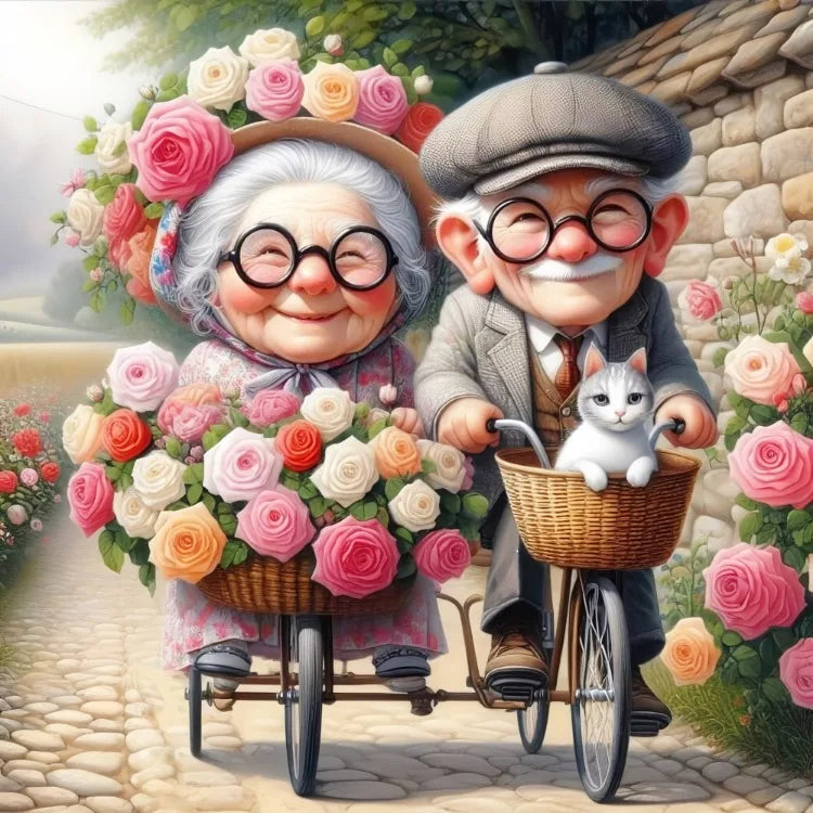 Feenstaub AB Cartoon Opa und Oma 5D DIY Diamantmalerei Kreuzstich Kunst Mosaik Vollstickerei Wohnkultur Geschenk für Kinder