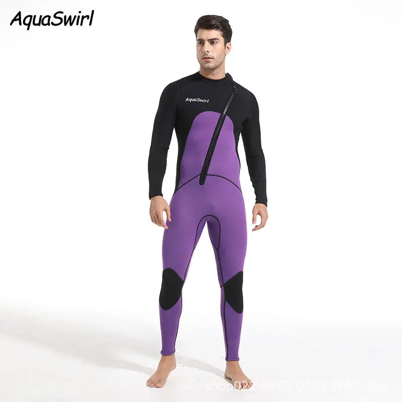 3mm Men's Scuba Dive Suit Neoprene Swimsuit Front Zip Wetsuit Keep Warm Diving Surfing Snorkeling Kayaking Full Body Swimwear - Sun Studio