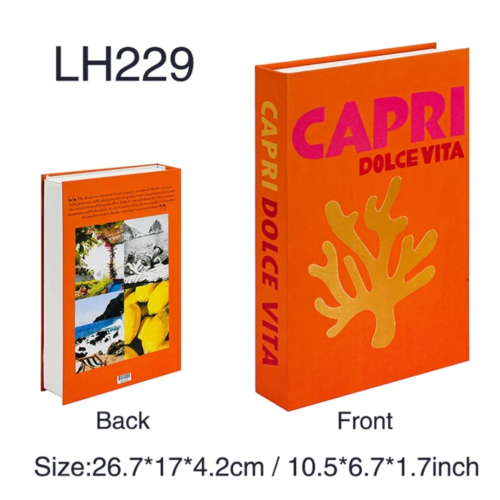 Bunte Reisereihe Fake Bücher für Wohnkultur Kaffeetisch Ornamente Mode Dekoration Bücher für Wohnzimmer Amalfi Italien