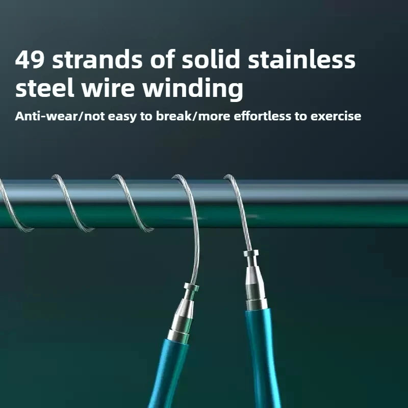 Aluminum alloy steel wire metal handle student adult fitness fat burning racing training competition skipping rope - Sun Studio