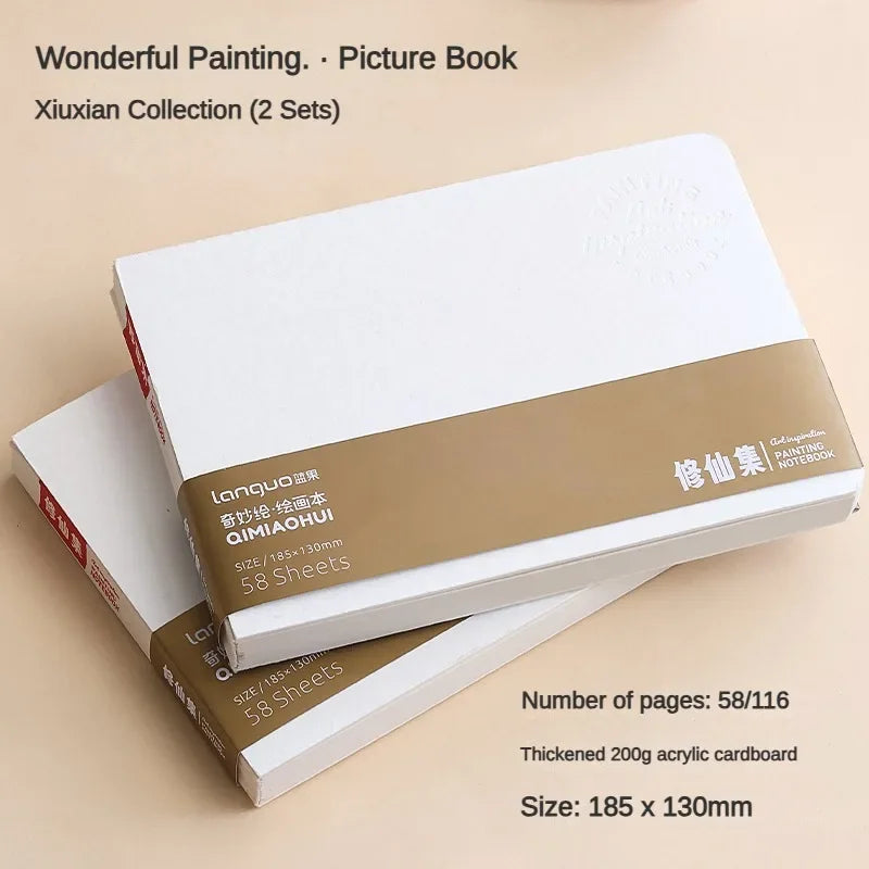 Mehrere Spezifikationen Aquarell Skizzenbuch 58 Blätter Verdickung 200g Zeichenheft für Zeichnen Malbuch Kunstbedarf