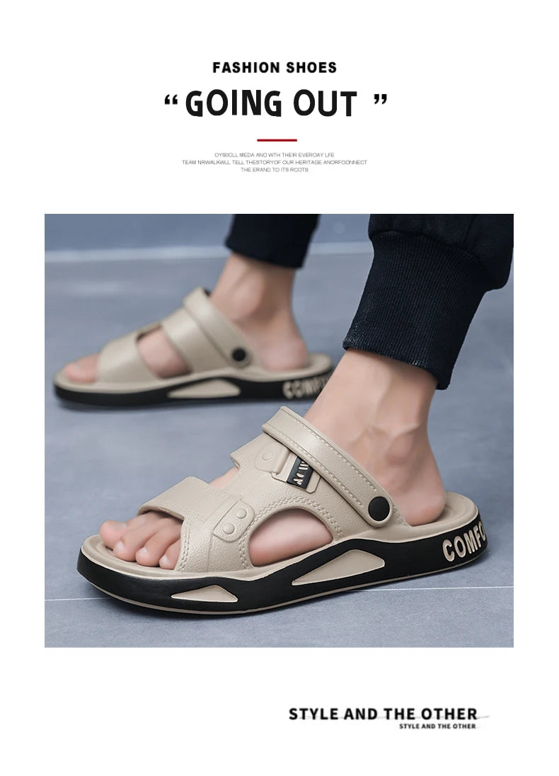 Men's Slippers Summer New Sandals EVA Light Adult Thick-soled Beach Shoes Non-slip Open-toe Sandals for Outdoor - Sun Studio