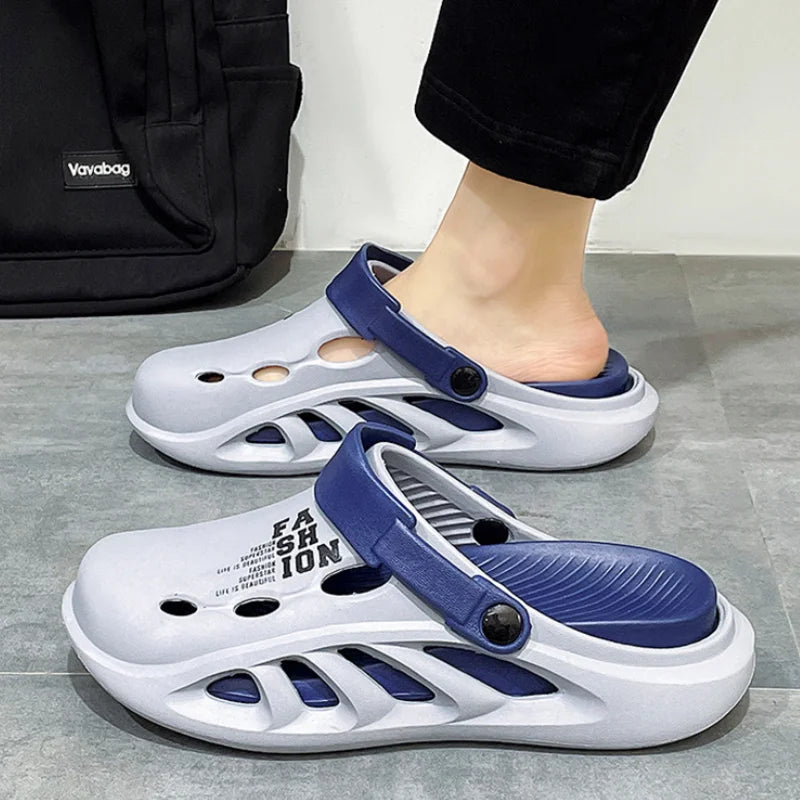 Men's Sandals Fashion Slippers EVA Hole Shoes 2025 Men Outdoor Thick-soled Casual Shoes Couple Home Beach Sandals Flip Flops 슬리퍼 - Sun Studio