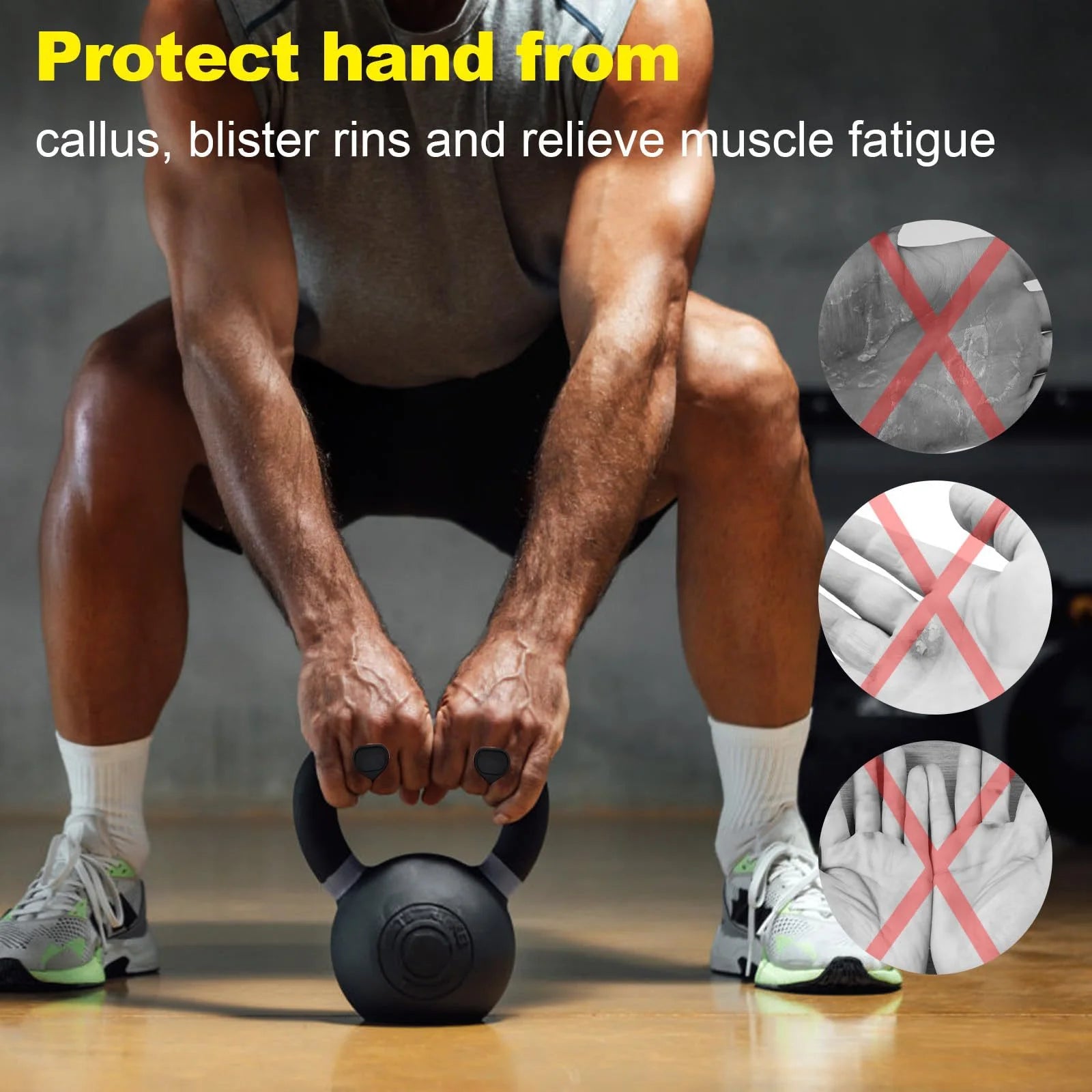 Gym Gloves Grip Strengthener Silicone Palm Grips Crosstraining Palm Grip Hand Protection for Gymnastics Weightlifting Exercise - Sun Studio