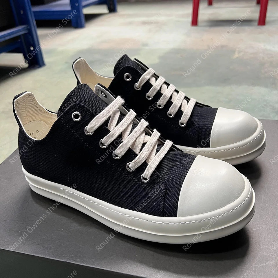 Freizeitschuhe Herren Canvas Niedrig Top Qualität Ro Schnürschuhe Dicke Sohle Atmungsaktive Luxus Designer Klassische Trainer Damen Flach Sneakers