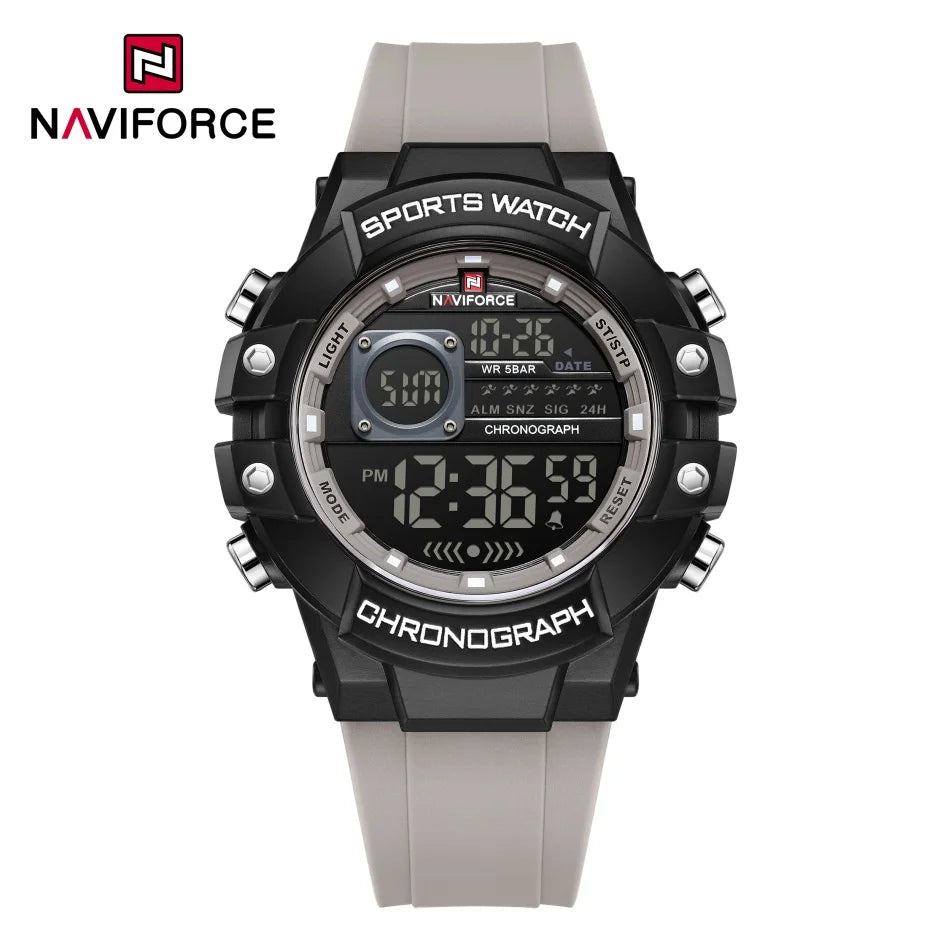 NAVIFORCE Herren Uhren Multifunktionale Gasphase Digitalanzeige Silikonarmband Bildschirm Jungen Elektronische Sport Männliche Uhr Geschenk