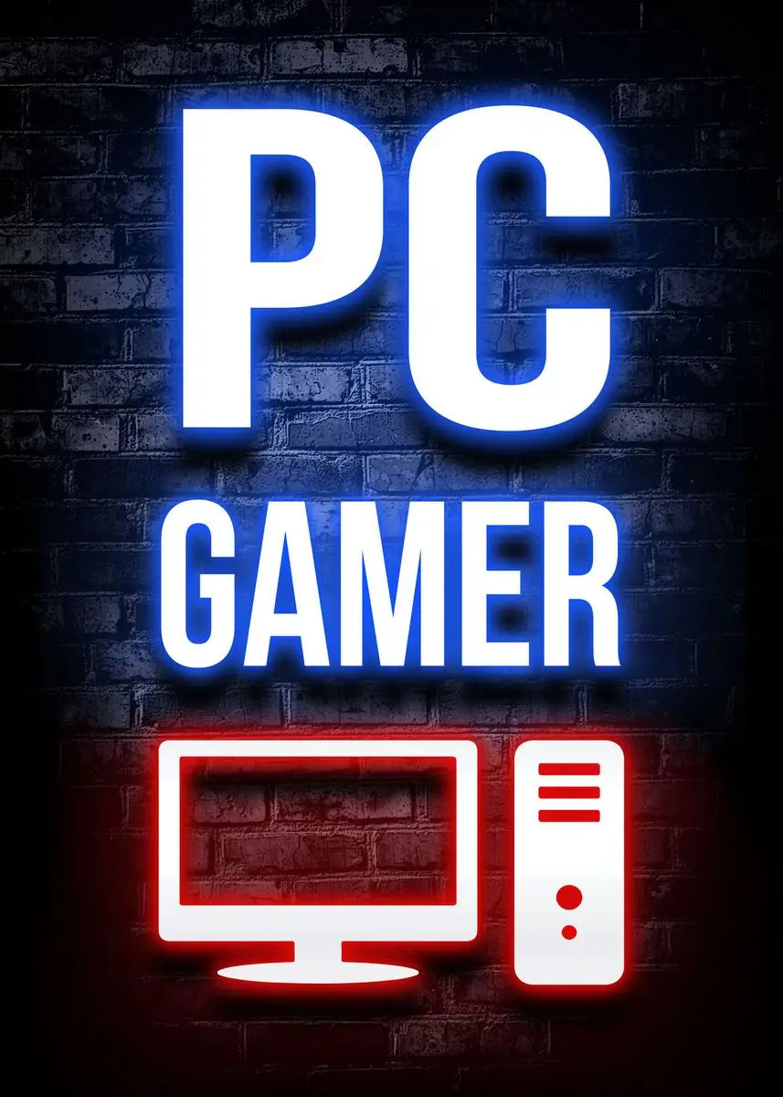 Gaming Gamer Quotes Neon Poster Vintage Gamepad Symbol Quote Canvas Painting Wall Art for Game Room Home Club Decor Mural - Sun Studio