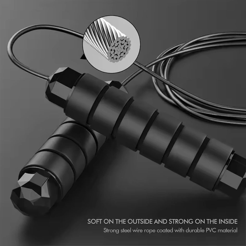 Jump Rope, Tangle-Free Rapid Speed Jumping Rope Cable with Ball Bearings for Women, Men, and Kids, Adjustable Steel Jump Rope - Sun Studio