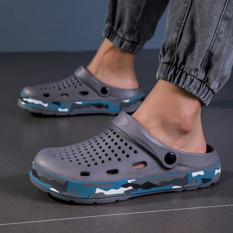 Mens Sandals Casual Summer Clogs for Men Breathable Soft EVA Garden Shoes Closed-toe Fashion Slippers for Men 2025 New Design - Sun Studio