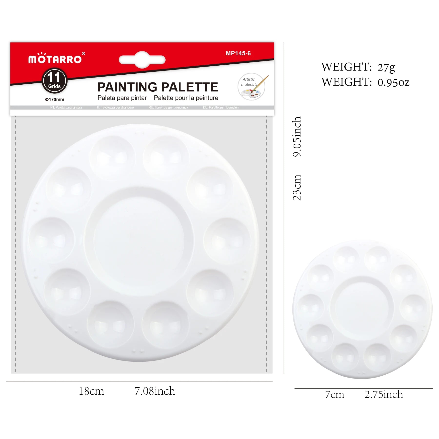 MOTARRO 1/3/12Pcs Round Plastic Palette Art Alternatives Paint Tray Artist Watercolor Plastic Palette Supply White Pigment Tray - Sun Studio