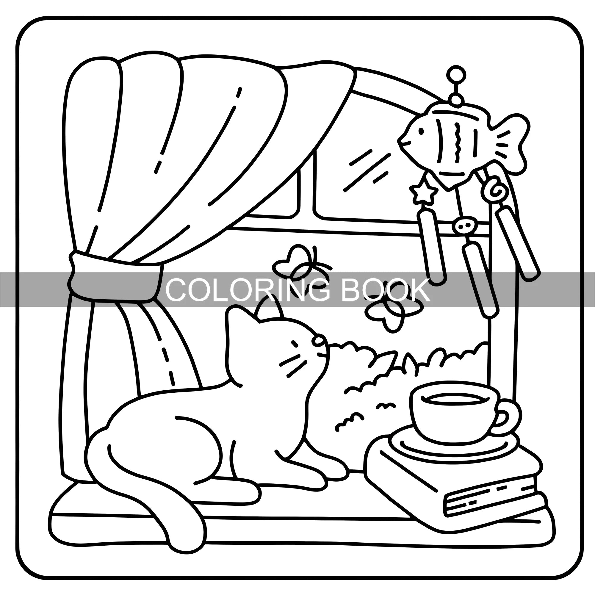 Adult Coloring Book Unique Cat-Themed Picture Book for Relaxation Upgraded Paper for Comfortable Coloring Perfect Gift Friend - Sun Studio