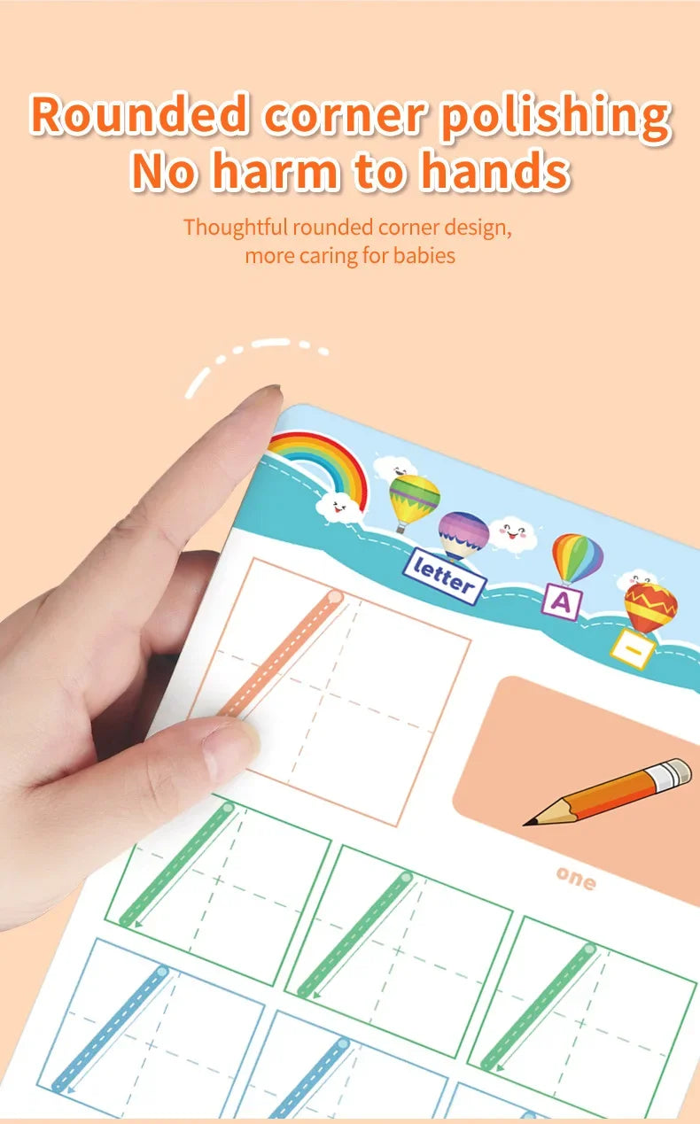 Reusable Pen Control Training Book for Children Magical Tracing Workbook Montessori Educational Calligraphy Practice Copybook - Sun Studio