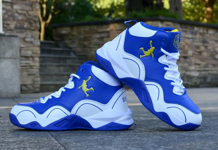 Marke Professionelle Herren Weiße Rote Blaue Basketballschuhe Basketball Sneakers Rutschfest Hochschaft Paar Herren Basketballstiefel