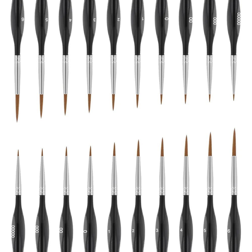 10/11/20/22Pcs Fine Detail Paint Brush Miniature Painting Brushes for Mini Paints Brush Set for Acrylic Watercolor Face Nail - Sun Studio