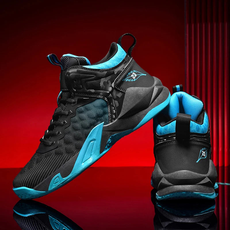 Basketball Shoes, Men's Outdoor Sports Shoes, Men's Shock-Absorbing High-Top Student Practical Basketball Shoes, Mesh Breathable Casual Shoes - Sun Studio