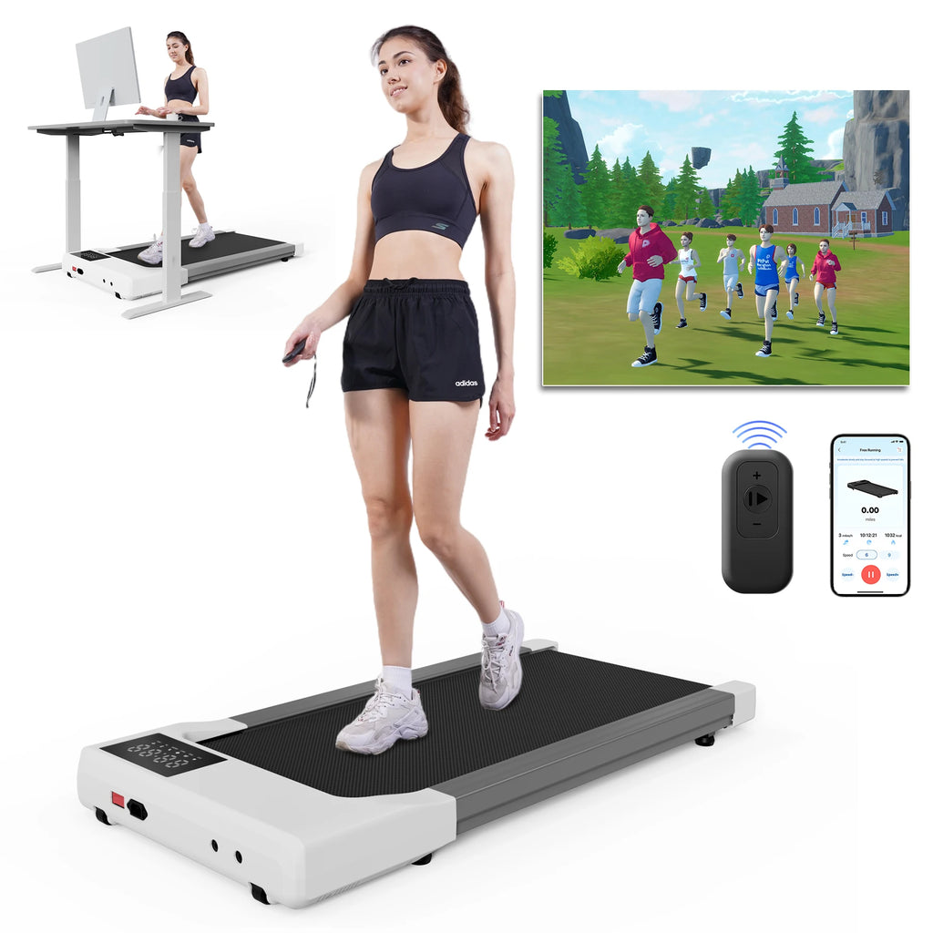 Treadmills 39.37inch Running Belt 2in1 Under Desk for Home Office Treadmill Walkingpad 2.5HP Romote Control 5MPH Exerice Machine - Sun Studio
