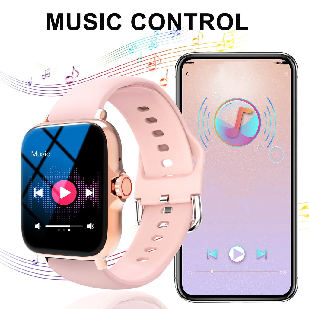 Smart watch, wireless calling /dial, Various APP Reminders,Suitable for men and women, sports watches,for iPhone/Andriod - Sun Studio