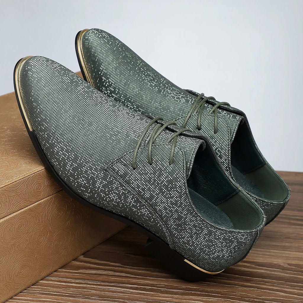 Luxury Fashion Designer New Men's Pointed Lace Up Casual Shoes Male Formal Wedding Dress Homecoming Footwear Zapatos Hombre - Sun Studio