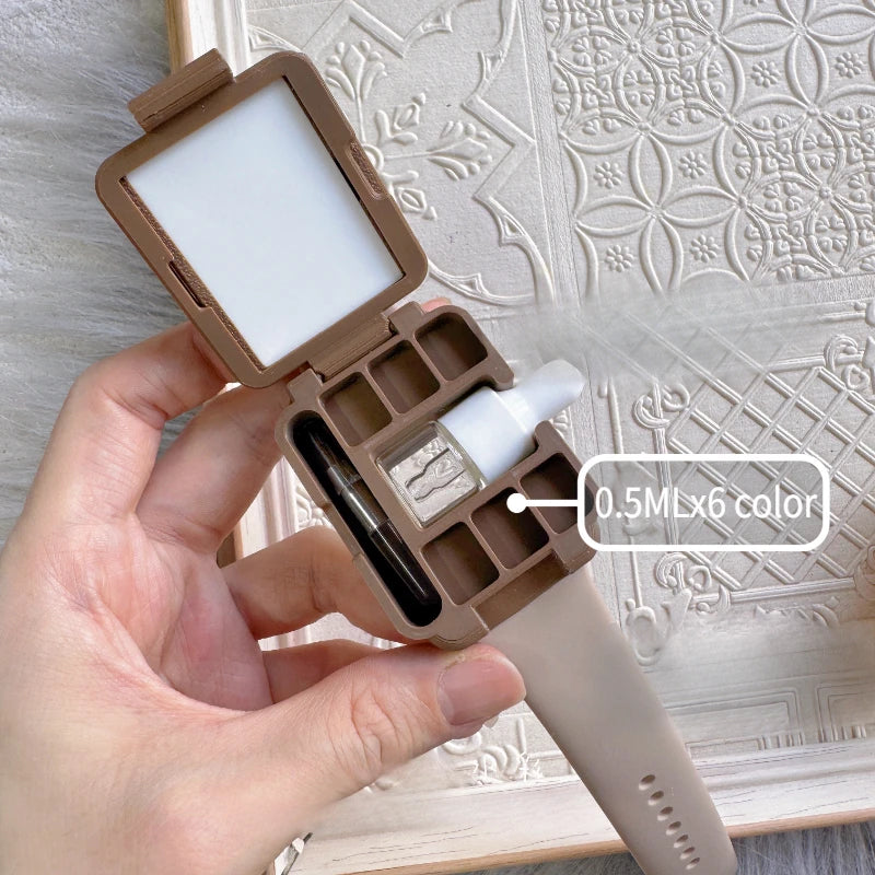 Watch Style Watercolor Paint Packing Box Portable Watercolor Palette/view Frame Artist Travel Painting Art Supplies - Sun Studio
