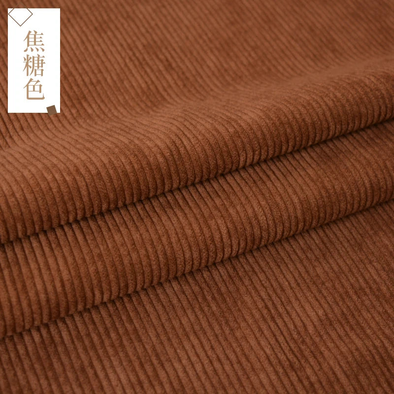 Retro Style Bag Corduroy Fabric Plain Per Meter for Pants Skirts Coats Sewing Soft Children Cloth Breathable Black Pink Wearable - Sun Studio