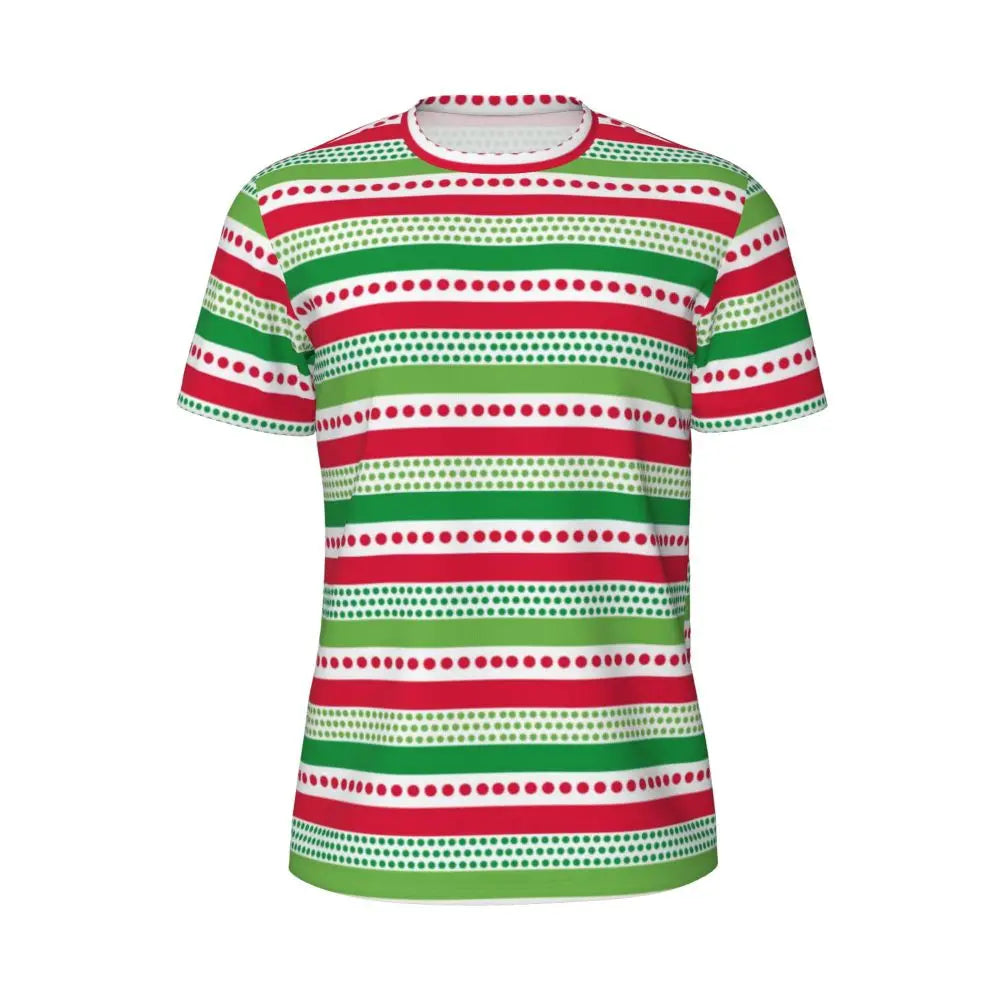 Gym T Shirt For Mens Retro Dots And Stripes T Shirts Fashion Blue Line Design Summer Tees O Neck Basic Graphic Clothes Plus Size