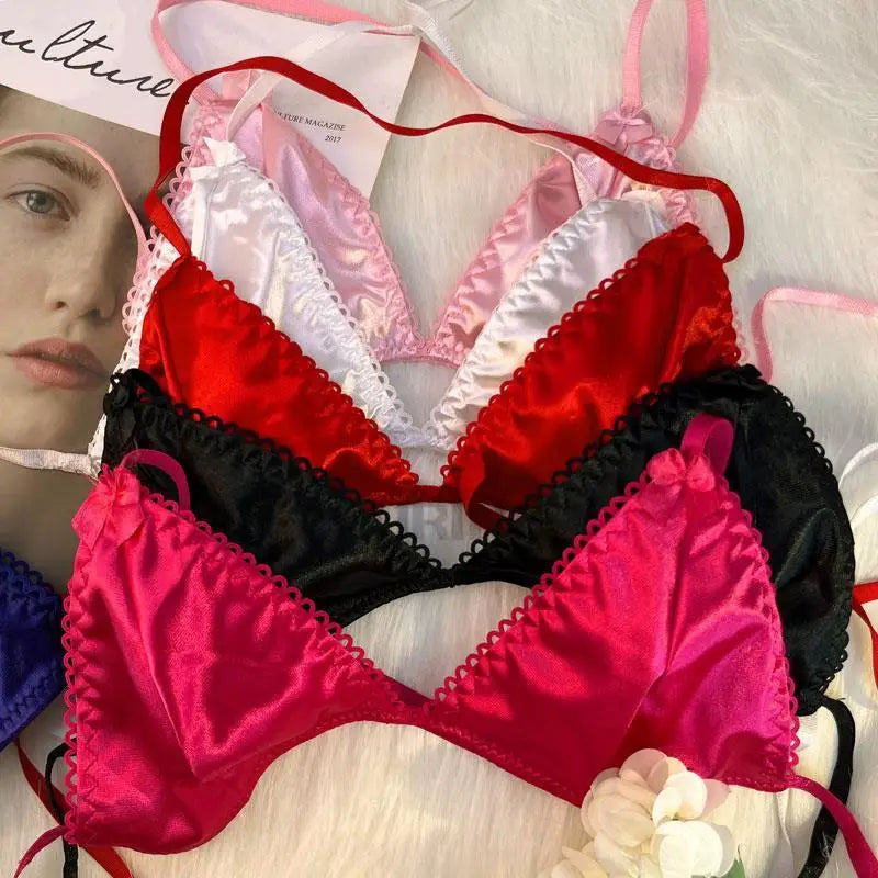 Custom Thongs Bra Sets Bikini With Embroidery Letters Name Personality String Sexy Panties Y2k Hotwife Underwear Pink Swimsuit - Sun Studio