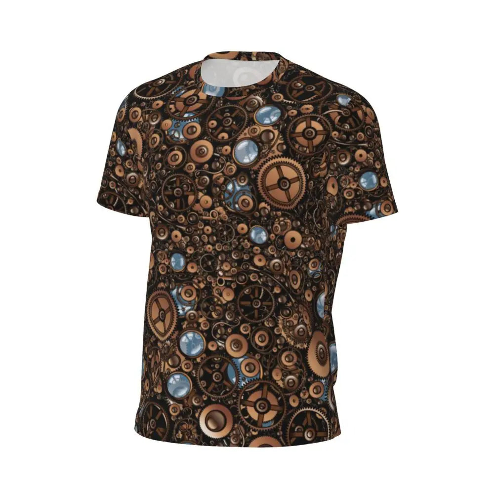 Gym T Shirt For Men Steampunk Design T-Shirts Fashion Wonderful Clockwork Vintage Summer Tees O Neck Streetwear Design Tops - Sun Studio