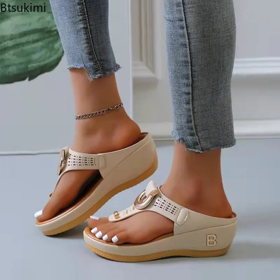 Summer Sandals Women 2026 Big Size Platform Sandals Wedges Flip Flops Shoes Comfortable Slippers Ladies Non-Slip Open Pantuflas - Sun Studio