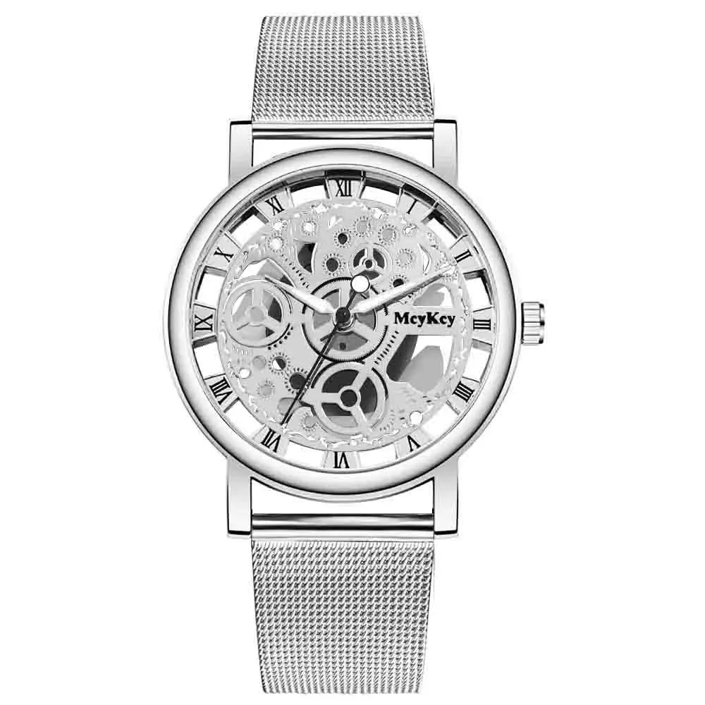 Free Shipping New Fashion Women Hollow Skeleton Faux Mechanical Watch Ladies Metal Mesh Quartz Watches For Gift Relogio Feminino - Sun Studio