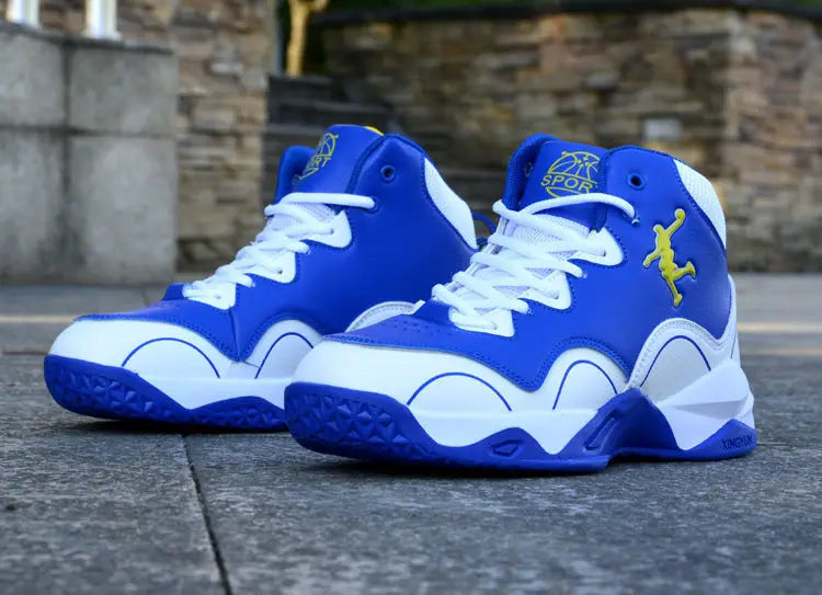 Marke Professionelle Herren Weiße Rote Blaue Basketballschuhe Basketball Sneakers Rutschfest Hochschaft Paar Herren Basketballstiefel