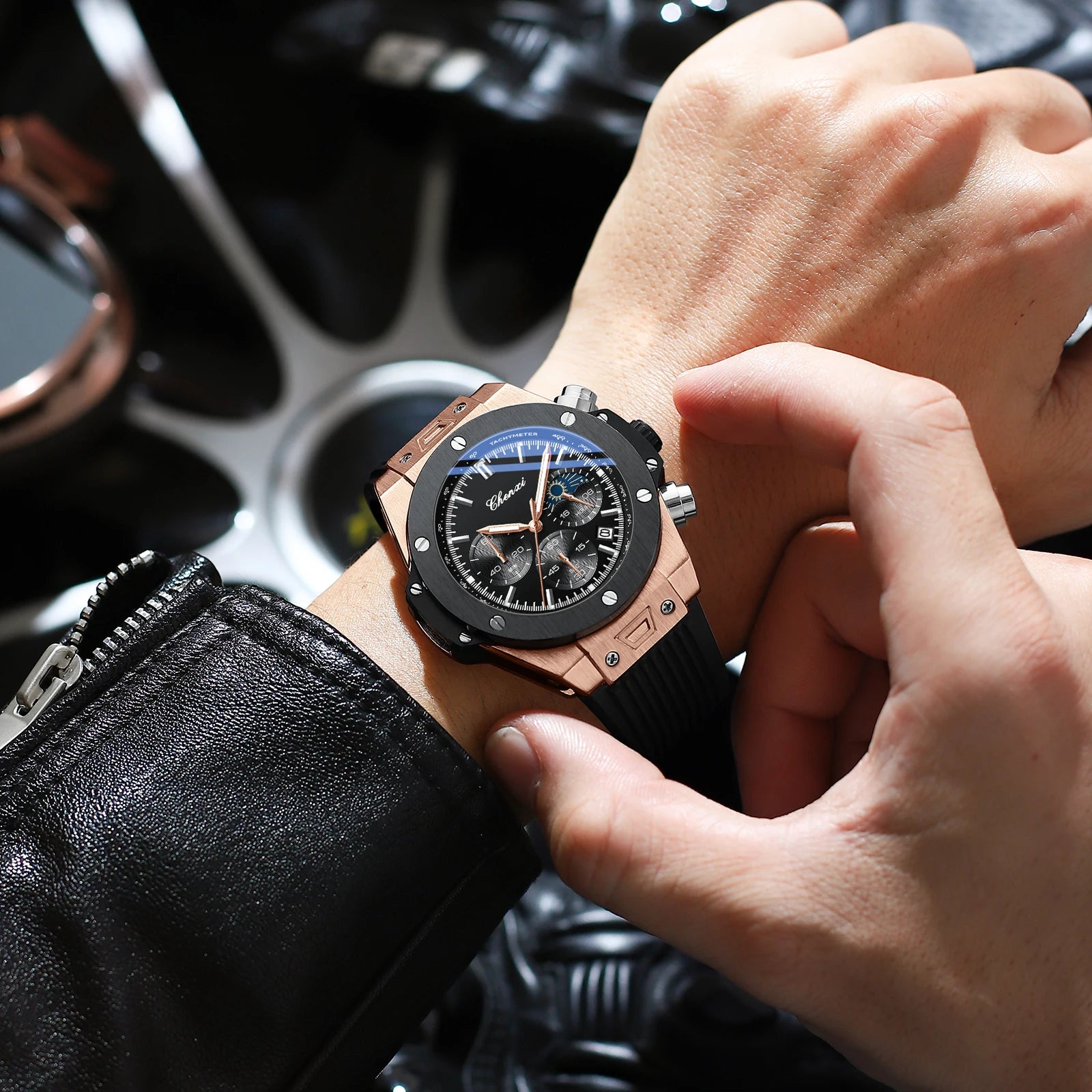 CHENXI Top Brand Luxury Watches for Mens Creative Fashion Luminous Dial with Chronograph Clock Male Casual Wristwatches - Sun Studio