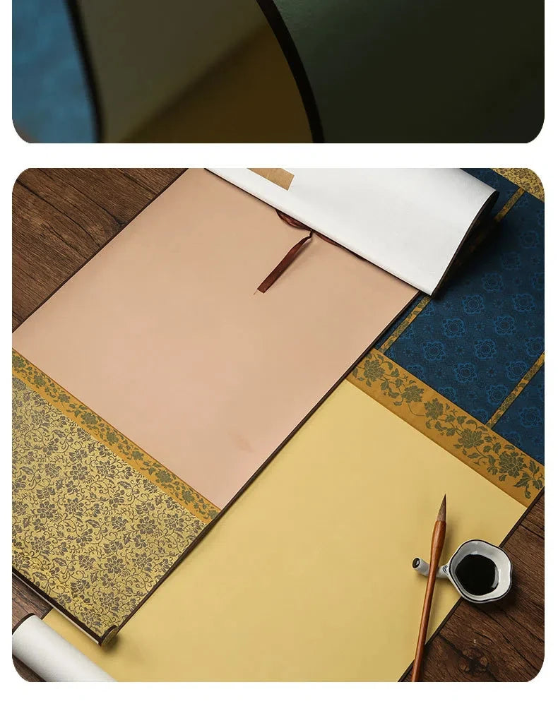 Tang Dynasty Style Blank Xuan Paper Scroll Half Ripe Rice Paper Calligraphy Painting DIY Scroll Batik Xuan Paper Hanging Scroll - Sun Studio