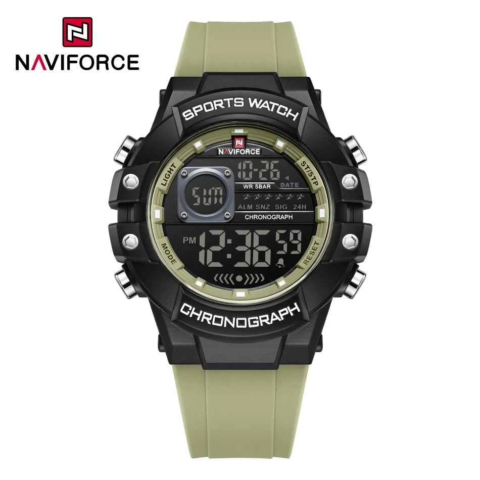 NAVIFORCE Herren Uhren Multifunktionale Gasphase Digitalanzeige Silikonarmband Bildschirm Jungen Elektronische Sport Männliche Uhr Geschenk