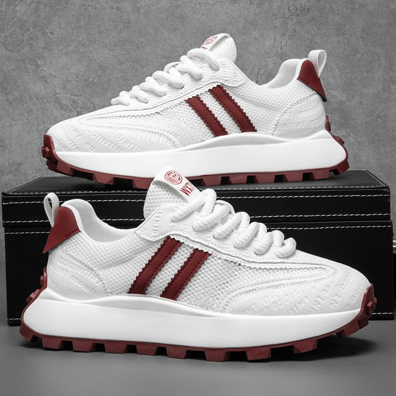 Chunky Sneaker Herren Designer Laufschuhe Modische Freizeit Mikrofaser Leder Netz Atmungsaktive Erhöhte Flachplattform Schuhe
