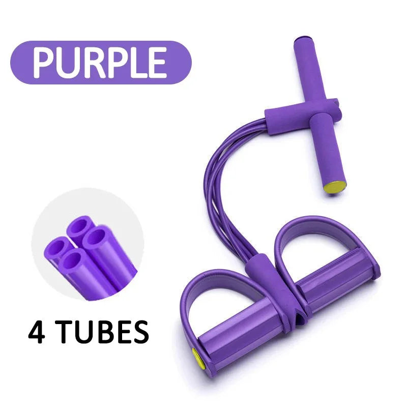 Multi-Functional Four-Tube Pedal Tensioner Yoga Elastic Band Home Fitness Equipment Abdominal Strengthening Tension Rope - Sun Studio