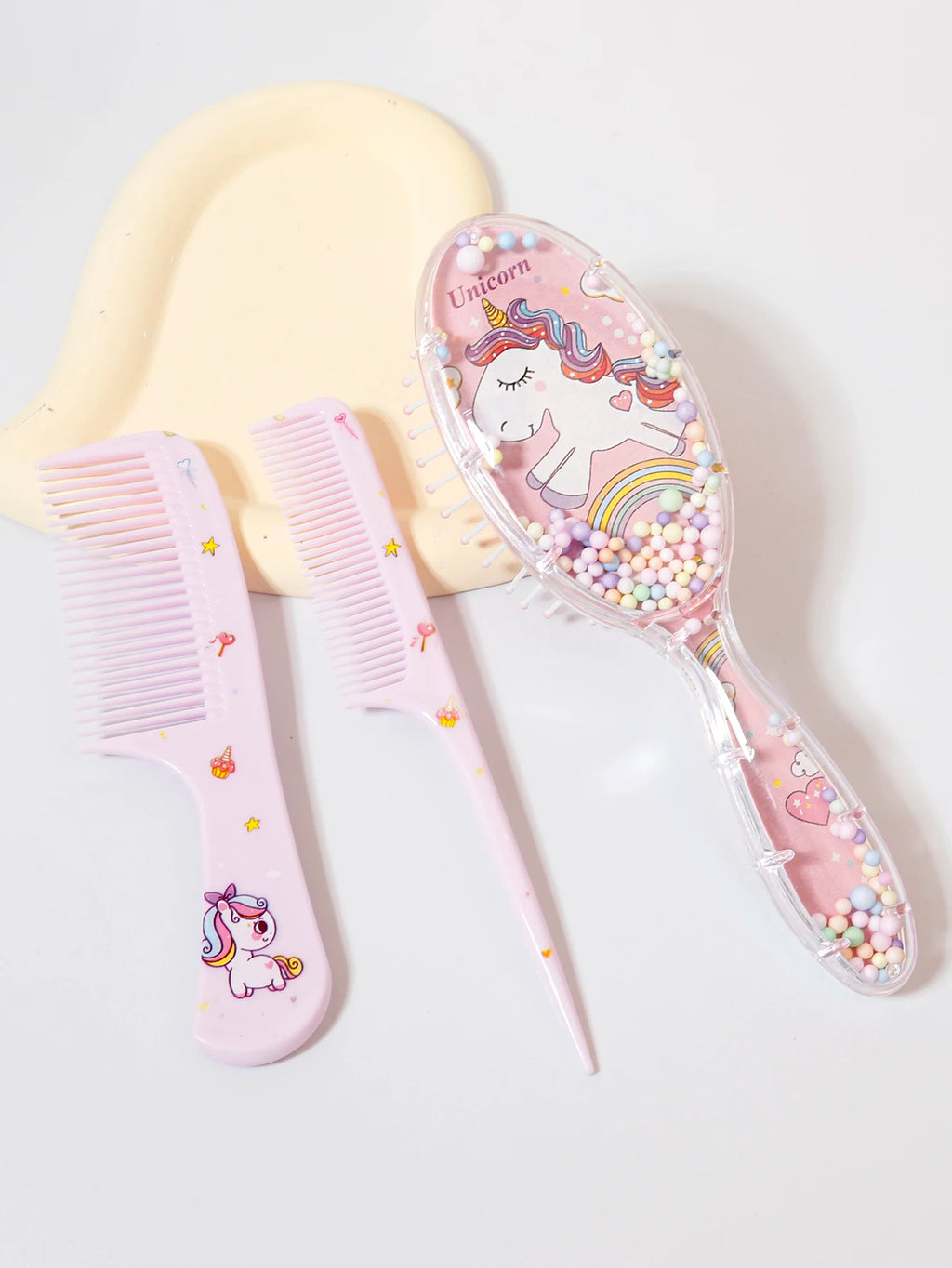 3pcs cartoon comb set, wet and dry dual-use, hair styling, suitable for any hair texture, gift set, special for real hair wigs - Sun Studio