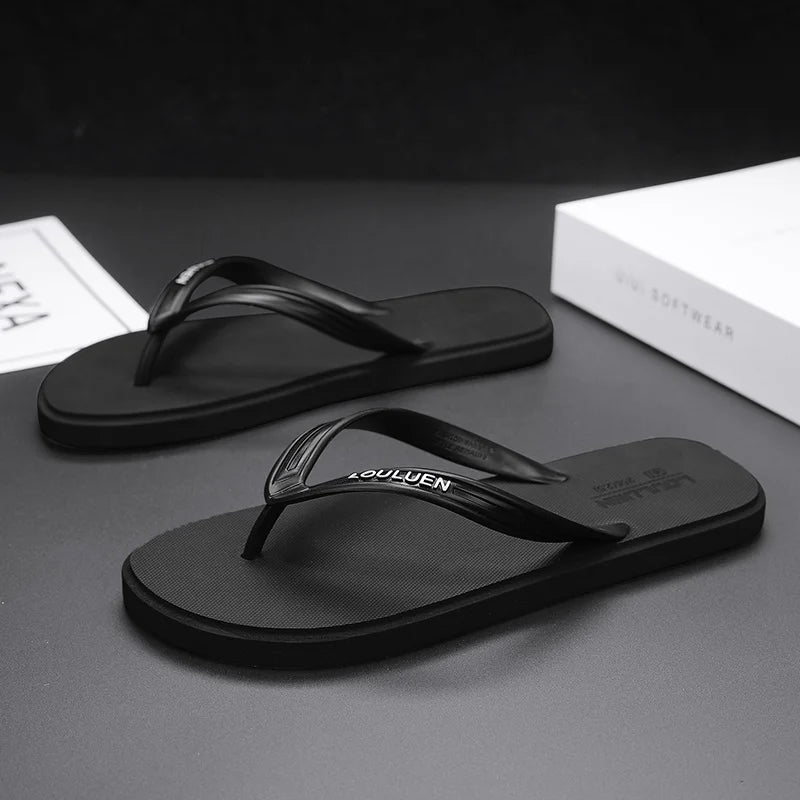 New men's flip flops with soft sole, comfortable, open toe flip flops for indoor and outdoor walks, summer beach flip flops for - Sun Studio