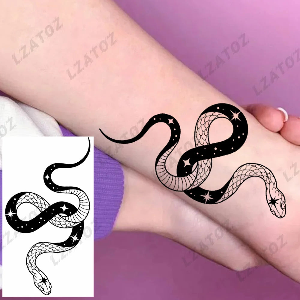 Unique Triangle Ocean Wave Temporary Tattoos For Men Women Realistic Tiger Lion Fake Tattoo Stickers Saying Transfer Art Tatoos - Sun Studio