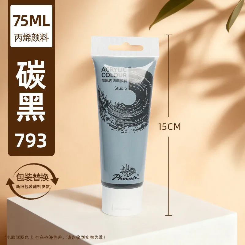 75ml Acrylfarbe Ungiftig Nicht verblassend, reiche Pigmente für Maler, Erwachsene für Leinwand Holz Ton Stoff Keramik Bastelbedarf