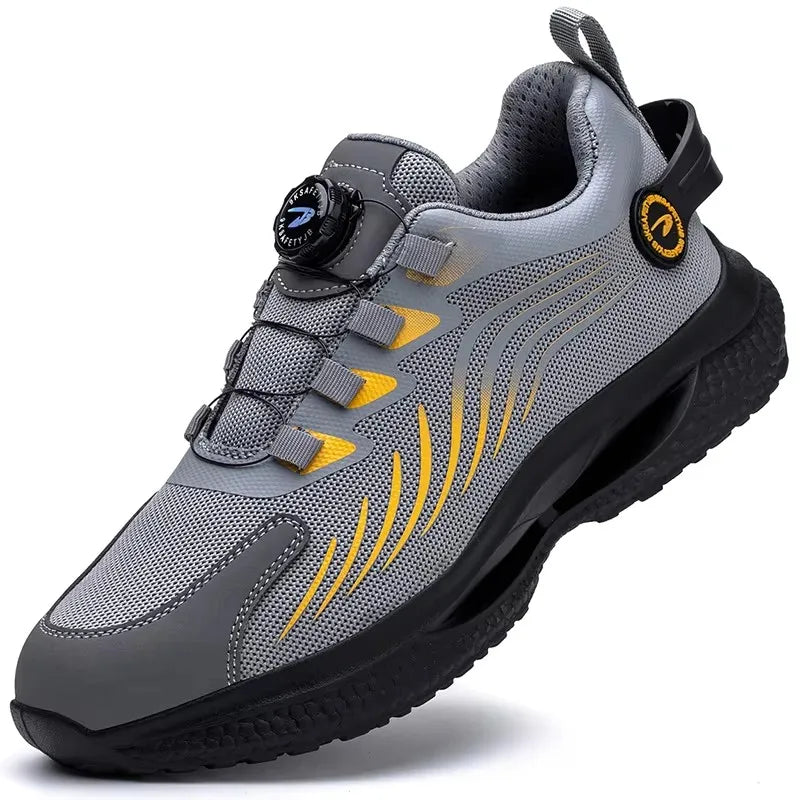 2026 Sicherheits Arbeitsschuhe Herren Drehknopf Arbeit Sneakers Unzerstörbare Schuhe Durchstichsichere Herren Sport Schuhe Stahlkappenschuhe