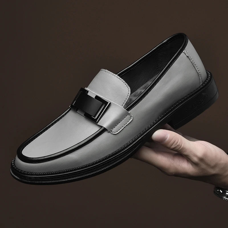 Men Genuine Leather Business Shoes Casual Flats Men Party Driving Loafers Shoes Breathable Moccasins Men's Casual High-end Shoes - Sun Studio