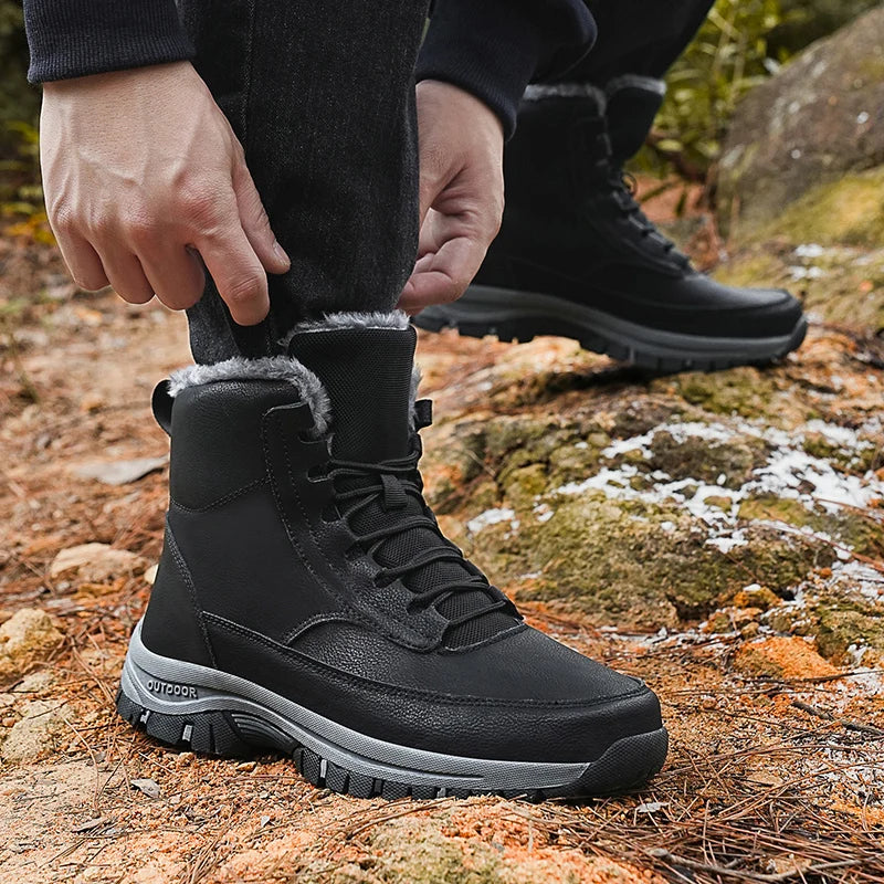 New Snow Boots Men Lace Up Mens Shoes Breathable Winter Boots For Men Casual Men Shoe Waterproof Ankle Boots Footwear Work Shoes - Sun Studio