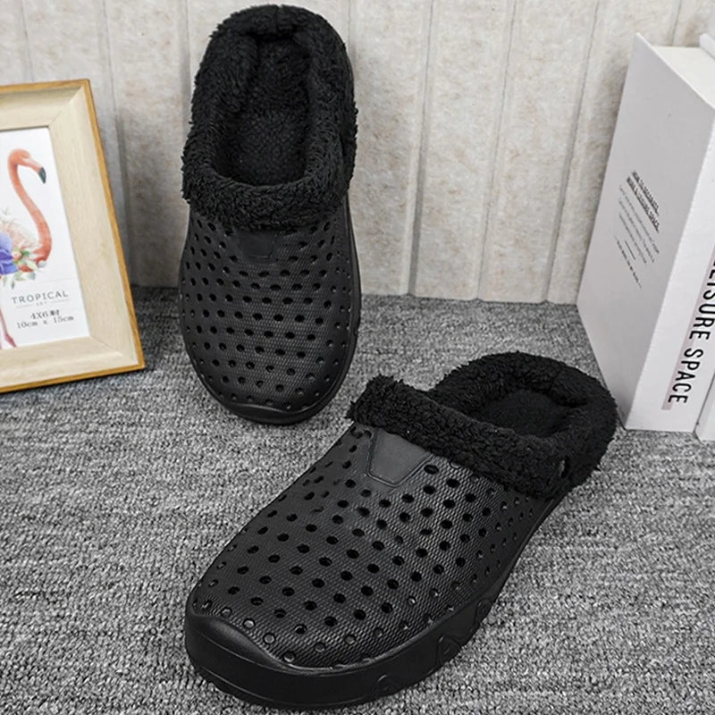 Winter Men Slippers Warm Cotton Shoes Casual Slides EVA Plush Shoes Comfortable Light  Slippers Indoor Shoes For Couple 36-47 - Sun Studio