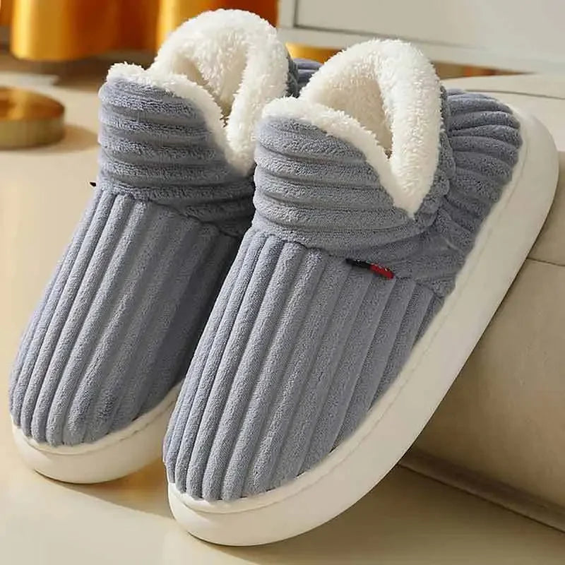 Warme Flausche Hausschuhe Frauen Männer Winter Neue Mode Komfort Plüsch Hausschuhe Zuhause Innen Außen Weiche Dicke Sohle Baumwollschuhe