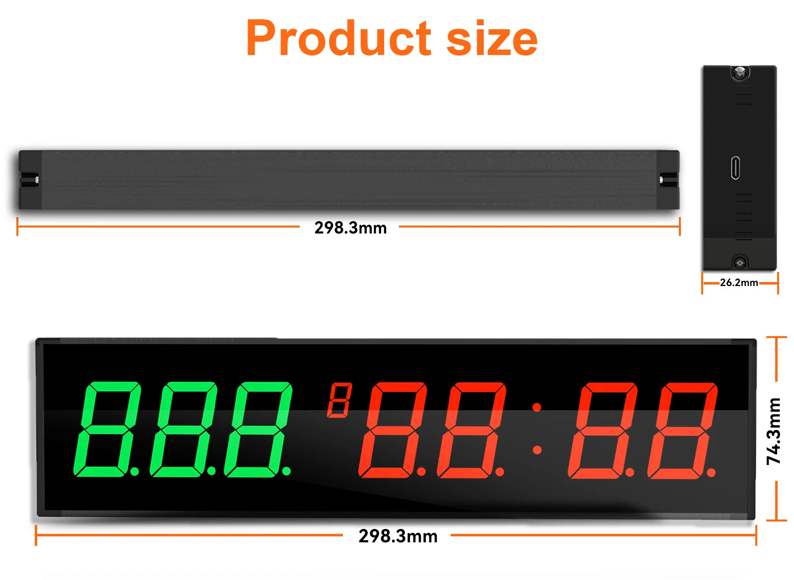 Gym Timer Large LED Display Wall Clock Gym Interval Workout Countdown Sports Training Clock Digital Time Timers for Fitness Home - Sun Studio